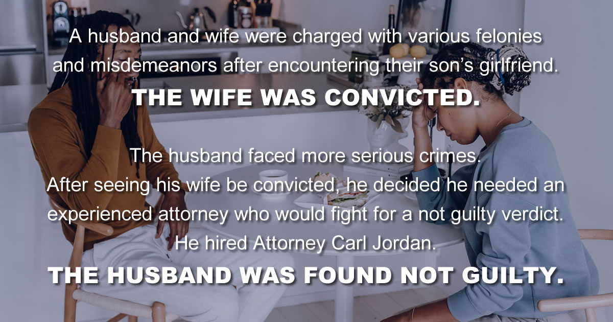 Carl Jordan's client is found not guilty of several felonies.