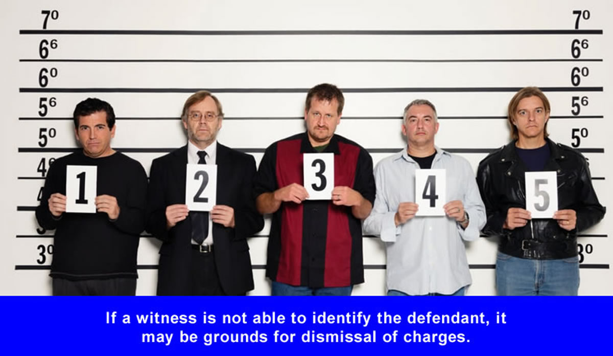 If a witness cannot identify the defendant, it may be grounds for dismissal of charges